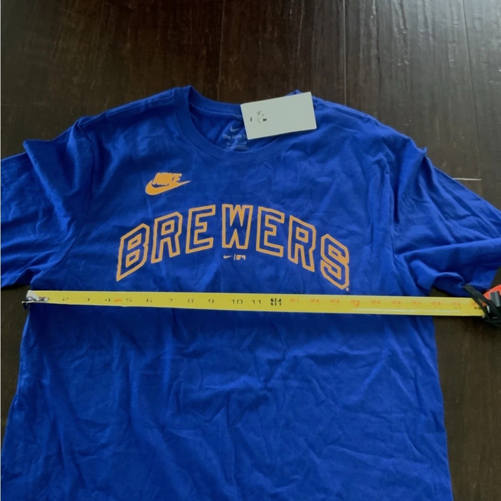 Nike Bob Uecker #9 Milwaukee Brewers Name & Number Cooperstown Tee Mens M - NWT - Picture 3 of 5
